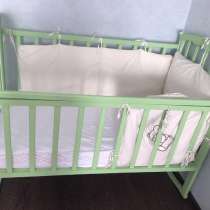 Детская кроватка с матрасом и бортиками, в Краснодаре