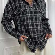 Клетчатая рубашка черная SHEIN, в Москве
