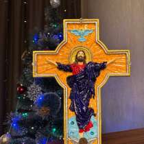 Рукописная статуэтка «Иисус Христос» крест ручной работы, в Москве