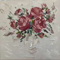 Картина маслом Цветы мастихином, в Москве