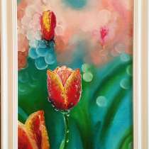 Картина маслом «Воздушные тюльпаны», в Ростове-на-Дону