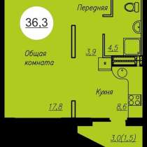 Продам 1-к квартиру 36,3м, в Новосибирске