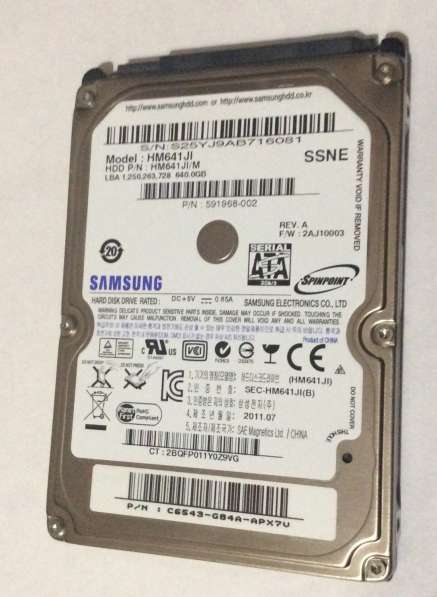 Жесткий диск Samsung HM641JI для ноутбука