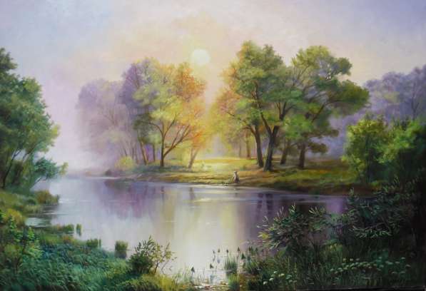 Авторская картина Коваль А. Н. "Рыбалка на рассвете"