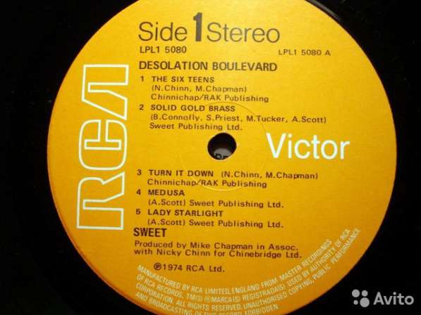Пластинка виниловая Sweet – Desolation Boulevard в Санкт-Петербурге фото 18