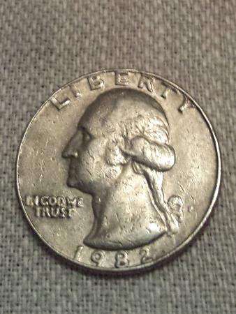 Quarter dollar 1982г перевертыш