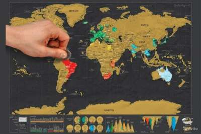 Карта мира со скретч-слоем