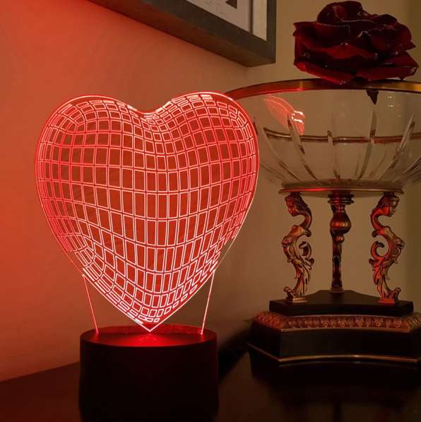3D светильник сердце в Москве