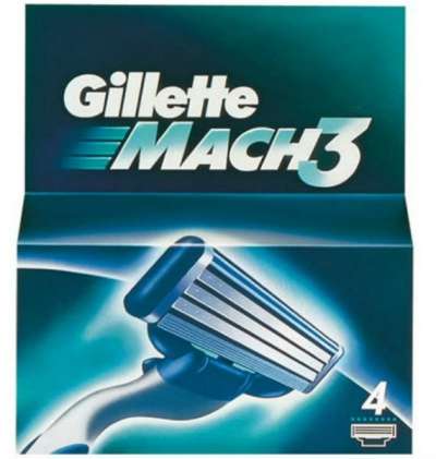 Сменные кассеты Gillette Mach 3. Уп.4 шт