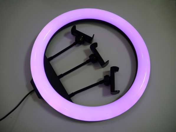 Кольцевая LED лампа RGB MJ36 36см 3 крепл. тел USB в фото 7