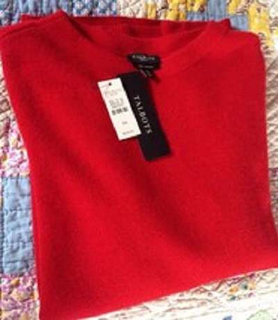100% кашемир новый свитер, цвет красный, p.44 (из США) в Москве фото 10