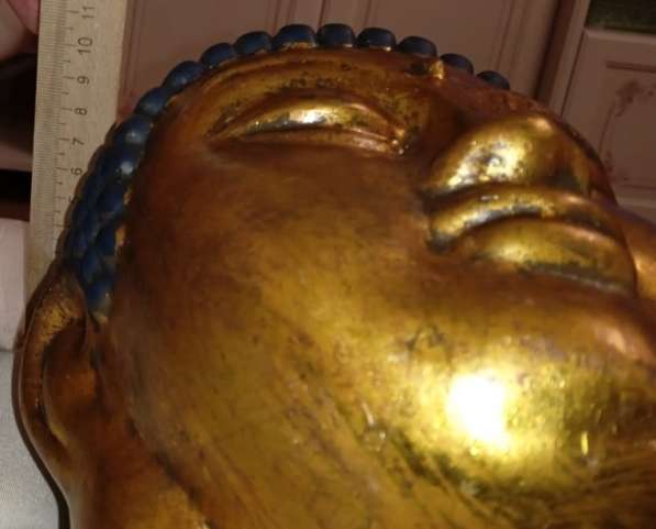 Бюст Будда, терракота, золочение, старый, высота 30 см в Ставрополе фото 3