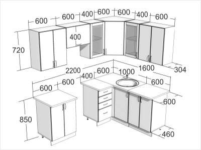 Кухня "Анна-1" 220х160 см вишн в Новосибирске
