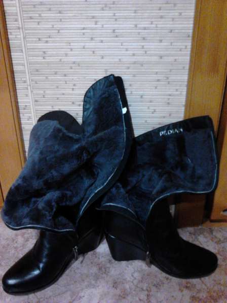 Продам зимние кожаные сапоги женские черные в Пензе фото 3