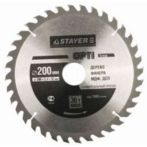 Диск пильный по дереву STAYER MASTER OPTI-Line 3681-230-30-36