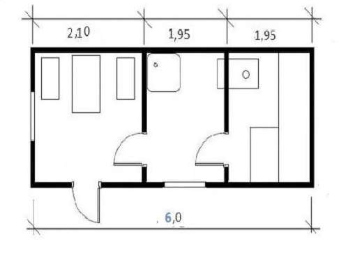 Мобильная баня из бруса 6x2,3 в Москве