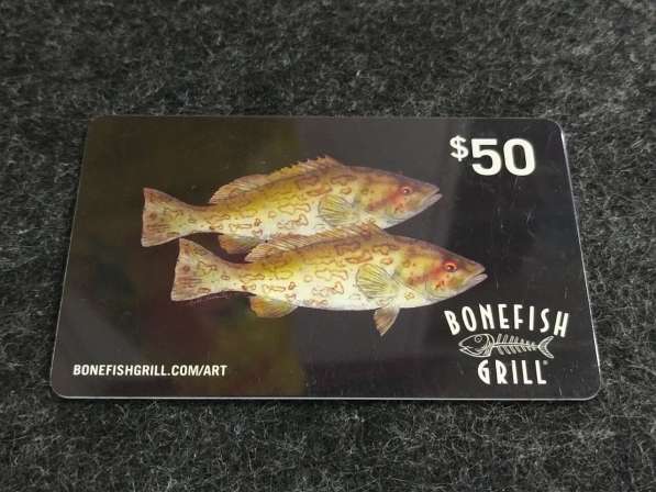 США Подарочная карта на 15$ ресторана " BONEFISH GRILL "