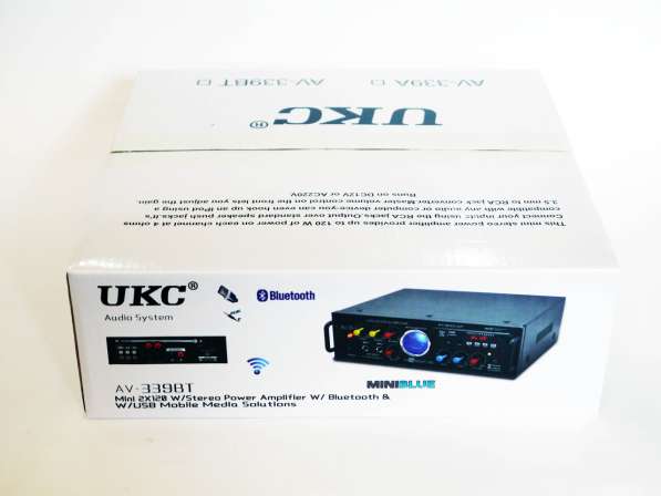 Усилитель звука UKC AV-339BT + USB + КАРАОКЕ 2 микрофона в фото 5