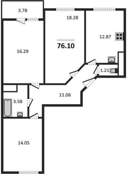 Продам трехкомнатную квартиру в Волгоград.Жилая площадь 76,10 кв.м.Этаж 1.