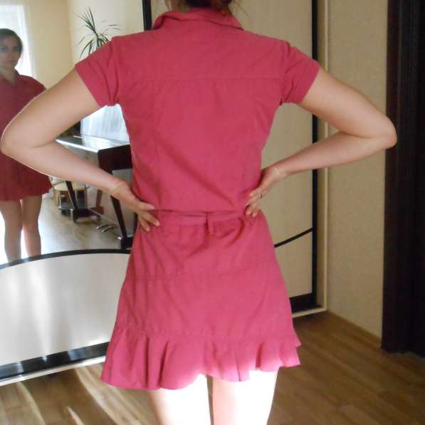 Платье коттоновое, розовое, рост 140-160 см в фото 5