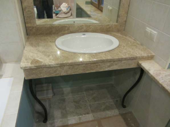 Столешницы для ванных из натурального камня мрамор гранит в Жуковском фото 10