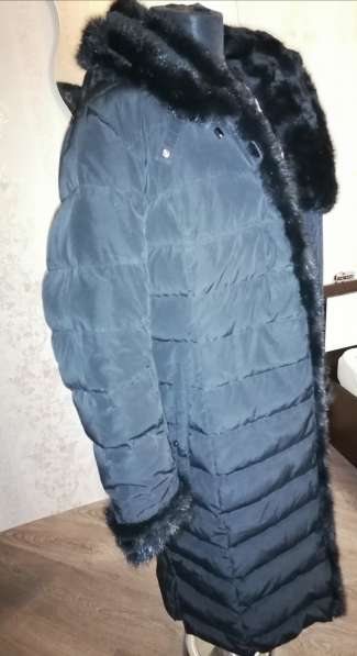 Пальто пуховик зима подклад кролик, капюшон меховой в Апрелевке фото 3