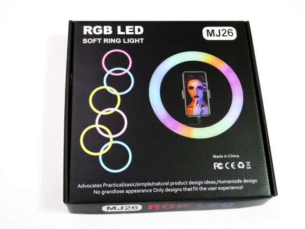 Кольцевая LED лампа RGB MJ26 26см 1 крепл. тел USB в фото 8