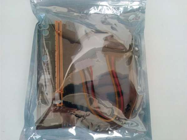 Райзер riser PCI-E x1-x16 60см доп питание molex в Красноярске фото 7