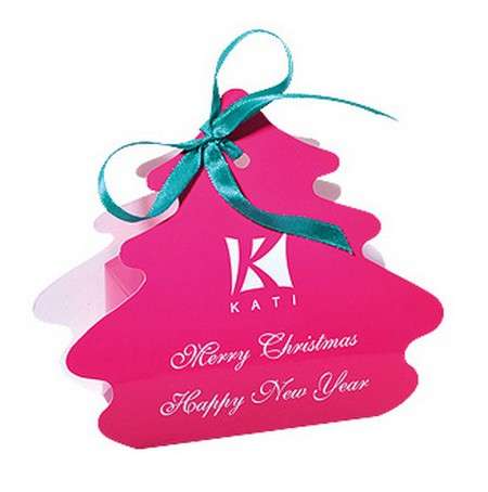 Новогодние подарки: конфеты с логотипом в коробочках-ёлочках