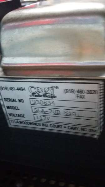 Ламповый усилитель производство США Cary SLA-70B Signature в Темрюке фото 9