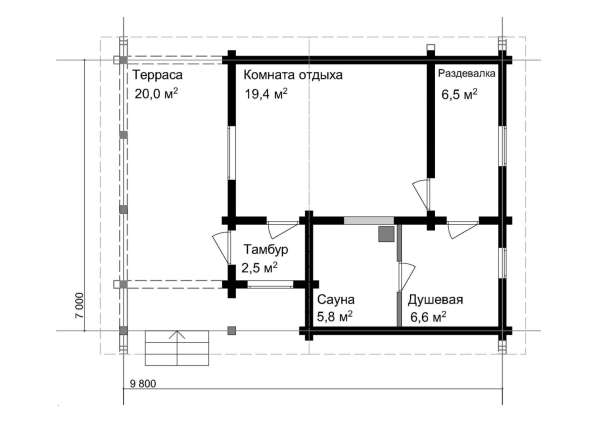 Проект бани из клееного бруса в Москве в Москве