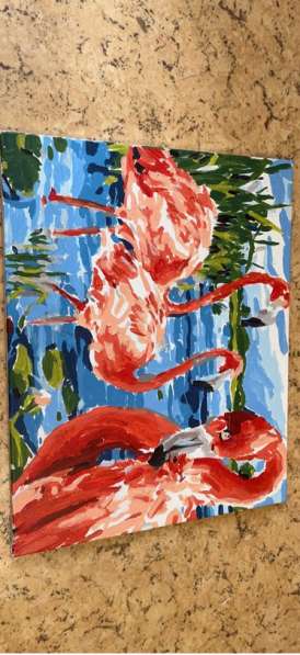 Картина три фламинго