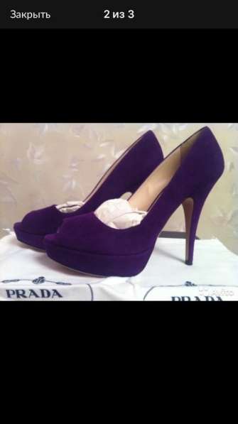Туфли новые Prada Италия размер 39 замша фиолетовые сиреневы в Москве фото 11