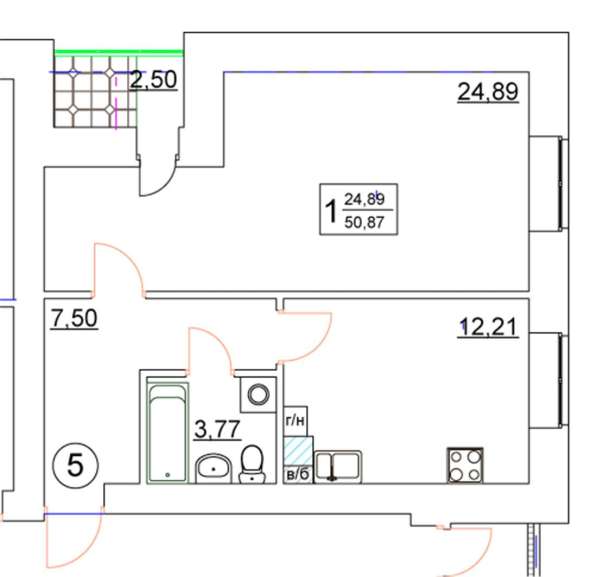 Продам однокомнатную квартиру в Тверь.Этаж 8.Дом кирпичный.Есть Балкон. в Твери фото 15