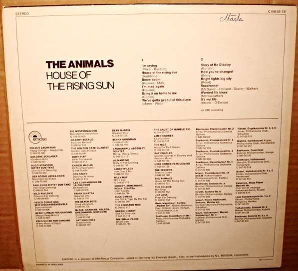 Пластинка виниловая The Animals - House Of The Rising Sun в Санкт-Петербурге фото 4