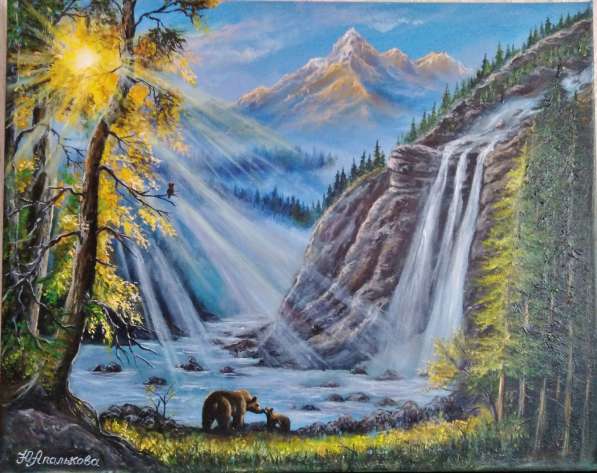 Продам картину маслом "Водопад в горах" в Ростове-на-Дону фото 5
