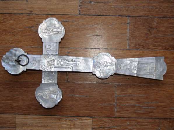 Православный напрестольный крест из перламутра, украшенный изысканной резьбой. Иерусалим, XVIII век в Санкт-Петербурге фото 10