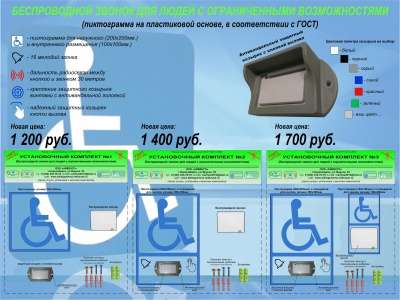 Знак для инвалидов, с беспроводной кнопк