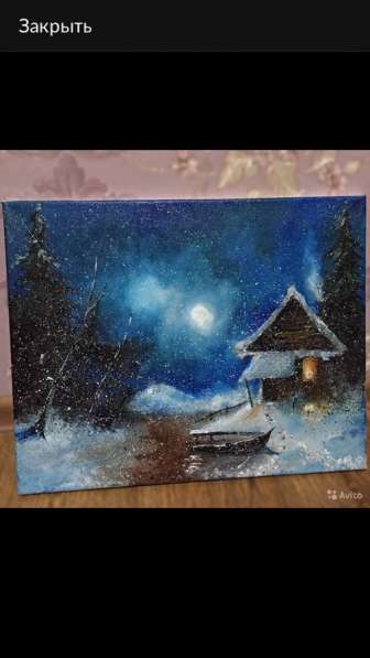 Картина маслом на холсте зима пейзаж