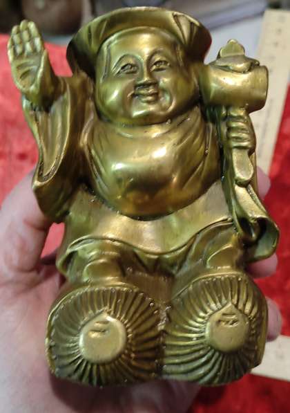 Бронзовая статуэтка Будда с молотком, коллекционная