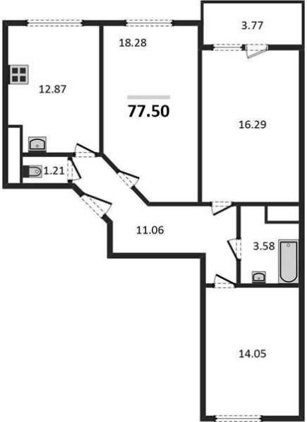 Продам трехкомнатную квартиру в Волгоград.Жилая площадь 77,50 кв.м.Этаж 3.