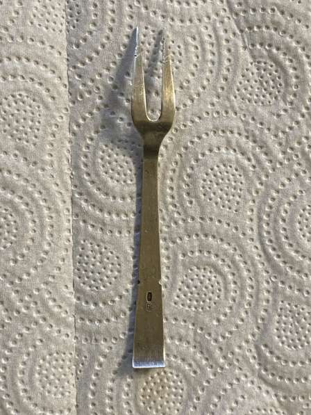 Серебряная вилка для ветчины, сыра и тд, 875 проба в Ногинске фото 5