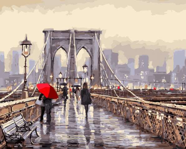 Набор для раскрашивания: «Мост во время дождя». Размер: 40х5