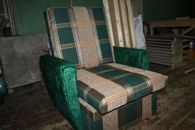 Выкатное кресло-кровать плюш с шениллом в Санкт-Петербурге