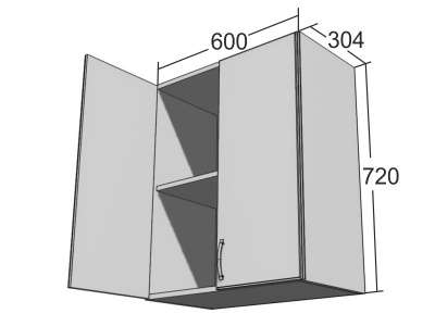 Навесной шкаф ШВ-60 Вишня ЕвроМебель в Кемерове