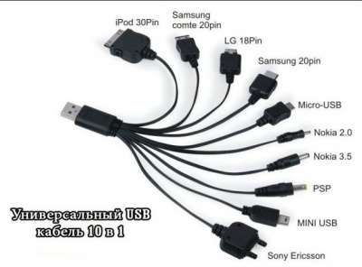 USB-кабель 10 в 1 + USB - адаптер в Владимире