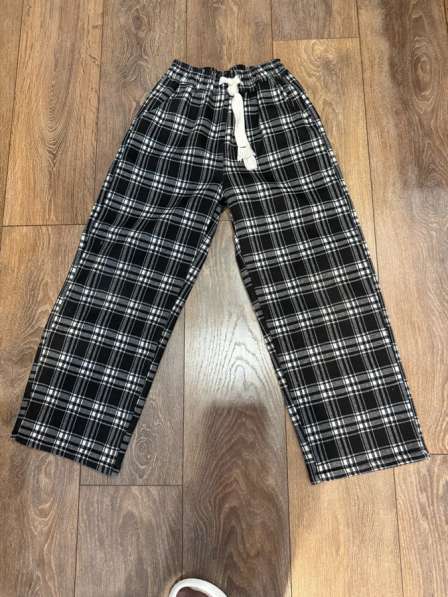 Клетчатые штаны детские утепленные