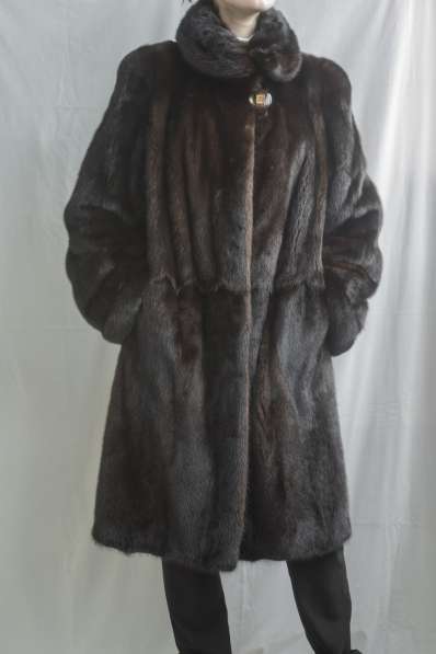 Шуба норковая коричневая Saga Mink, размер 48-50 в Красноярске фото 4