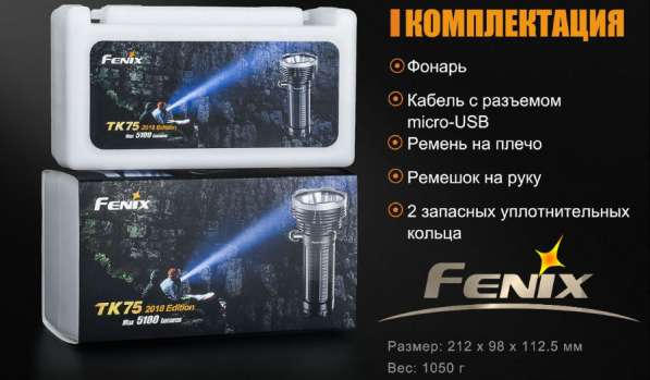 Fenix Фонарь поисковый Fenix TK75 5100 люмен в Москве фото 10