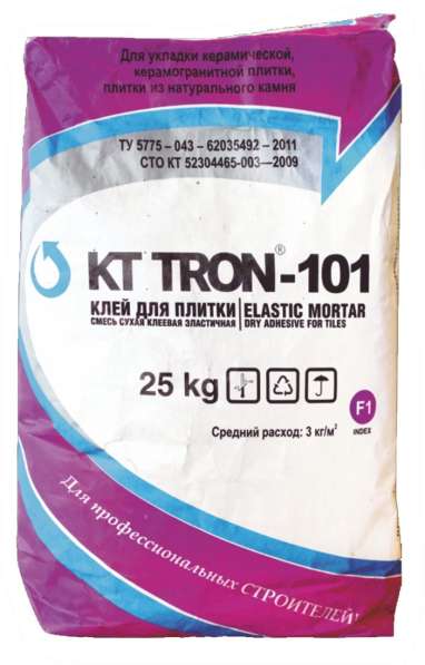 Клей КТтрон-101 для плитки эластичный гидроизоляционный с по